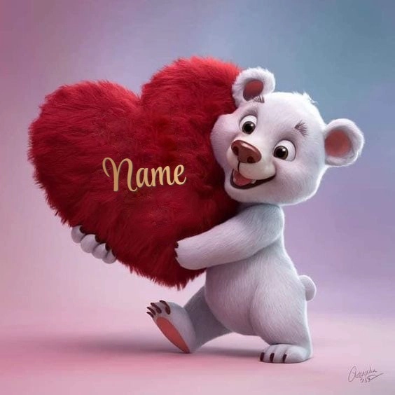 Personaliza con amor este adorable diseño de osito con corazón