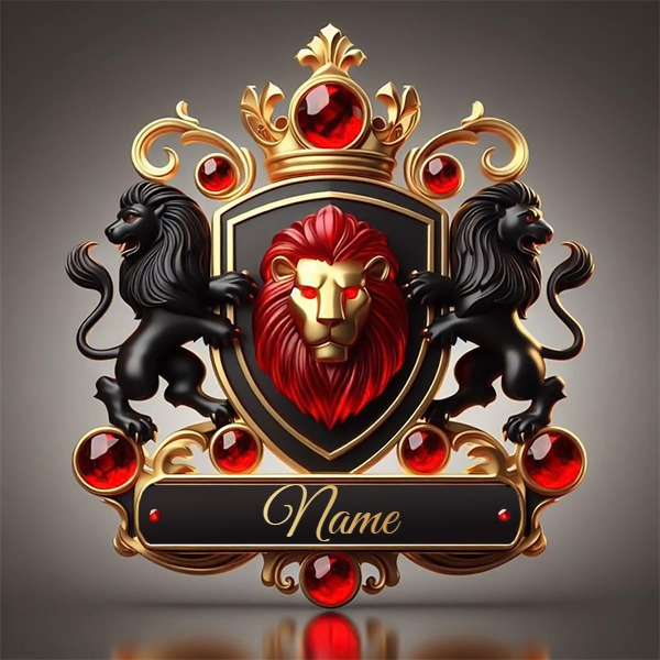 Personaliza tu escudo de armas real con tu nombre y diseño único