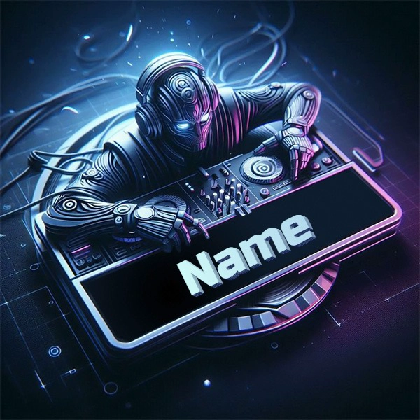 Personaliza tu imagen con un DJ futurista y tu nombre