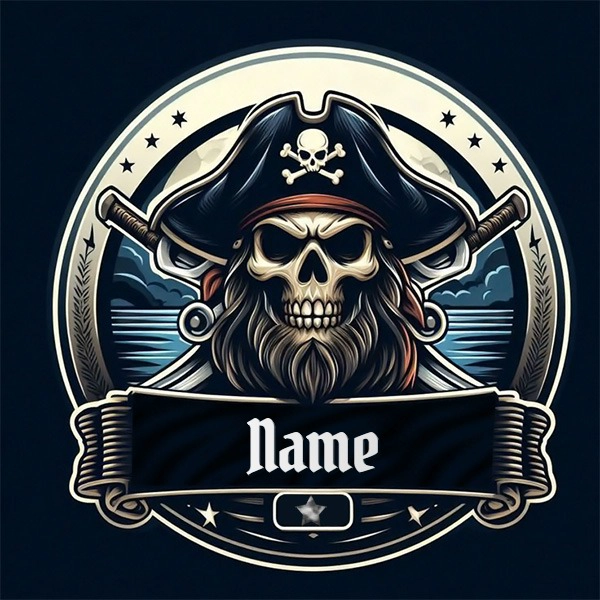 Personaliza tu imagen pirata con tu nombre en un diseño épico