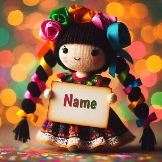 Diseña con Encanto: Plantilla Personalizable de Muñeca Adorable