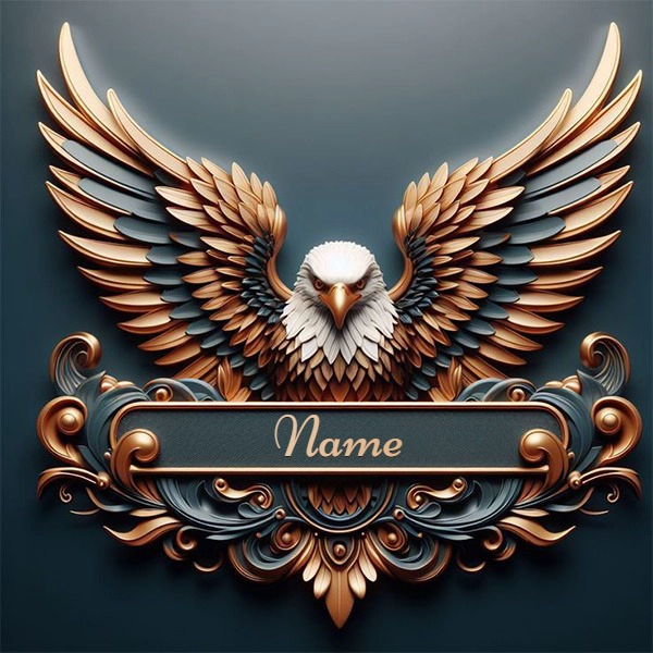 Personaliza tu imagen con un majestuoso águila calva y banner elegante