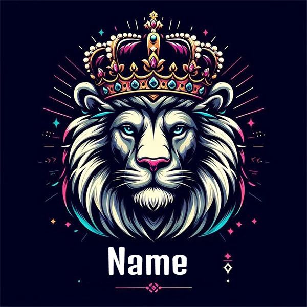 Personaliza la imagen de un majestuoso león con tu nombre