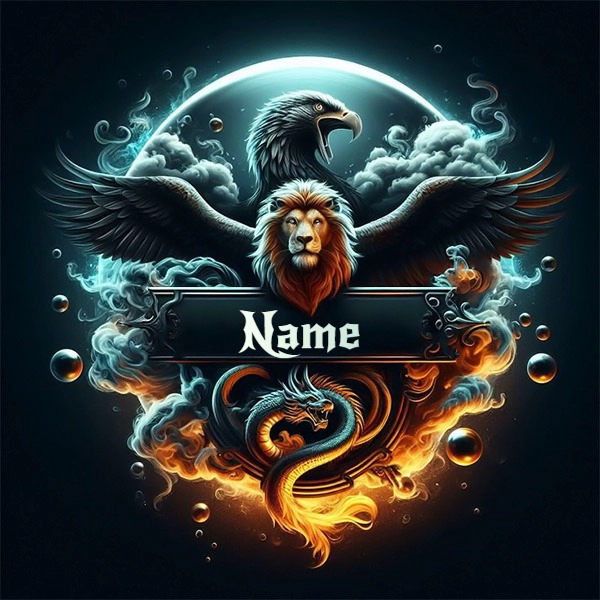 Personaliza un emblema mítico poderoso con tu nombre