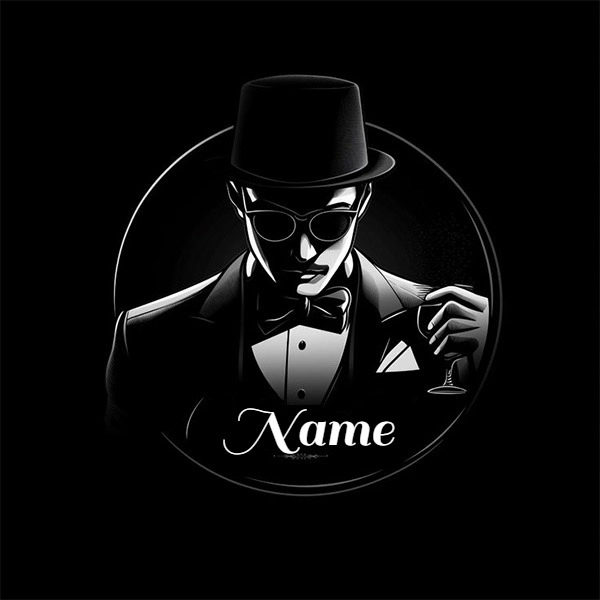 Personaliza tu imagen con un caballero sofisticado en blanco y negro