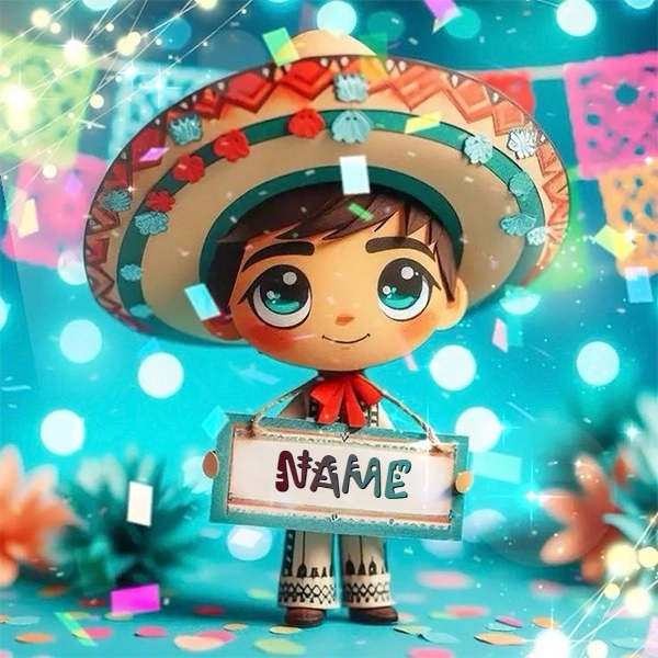 Personaliza tu imagen con una figura animada en traje mexicano