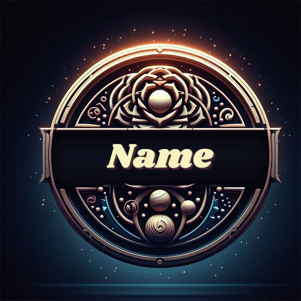 Personaliza tu imagen con diseño circular en oro, teal y azul