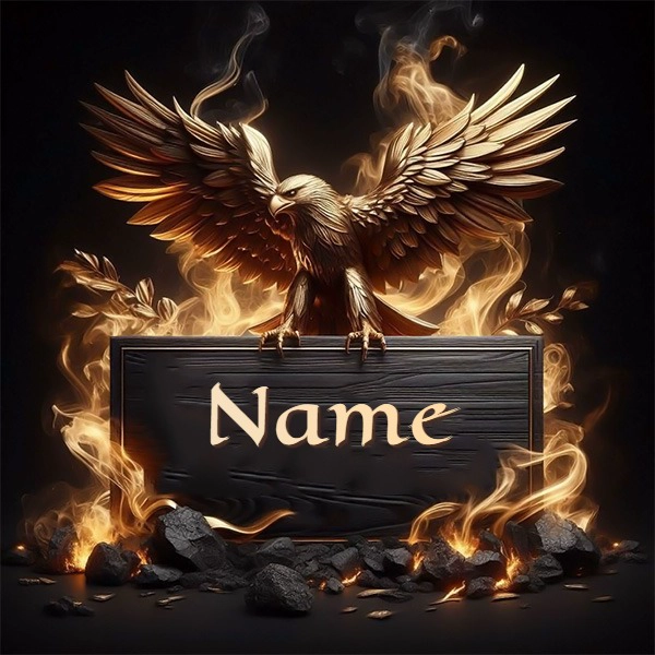 Personaliza tu mensaje con un águila majestuosa y ardiente