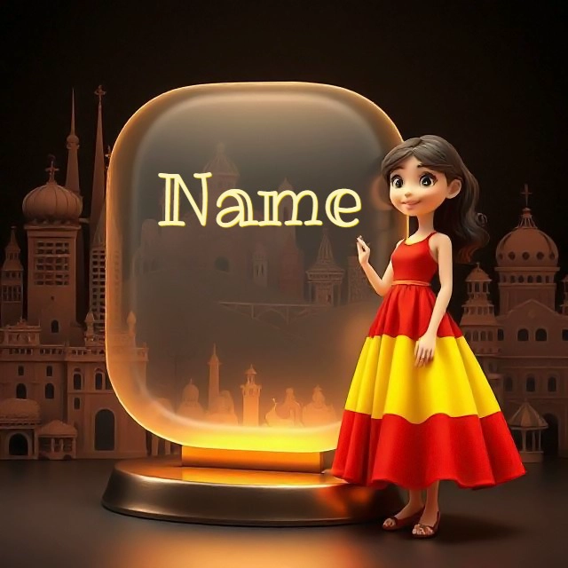 Marco Personalizado con Bandera de España y Nombre Único