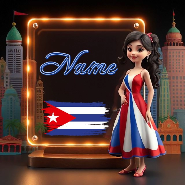 Marco Personalizado con Bandera de Cuba y Diseño de Avatar