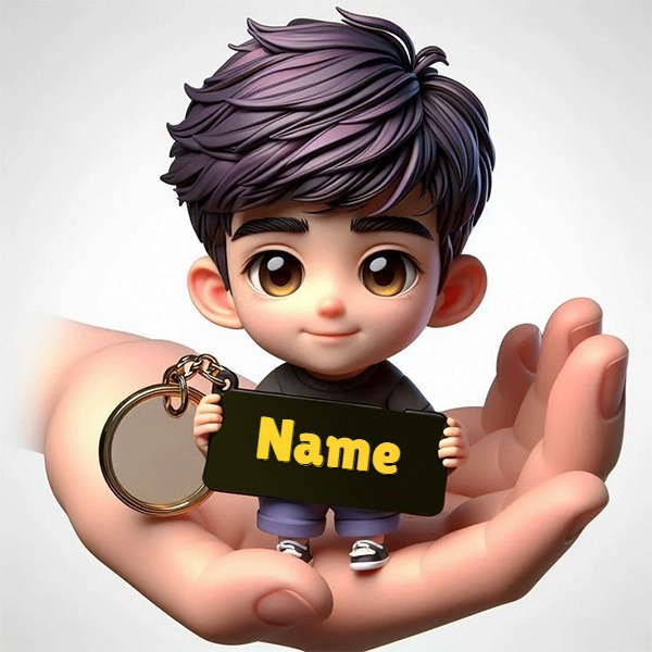 Personaliza con tu nombre al adorable chico animado en 3D