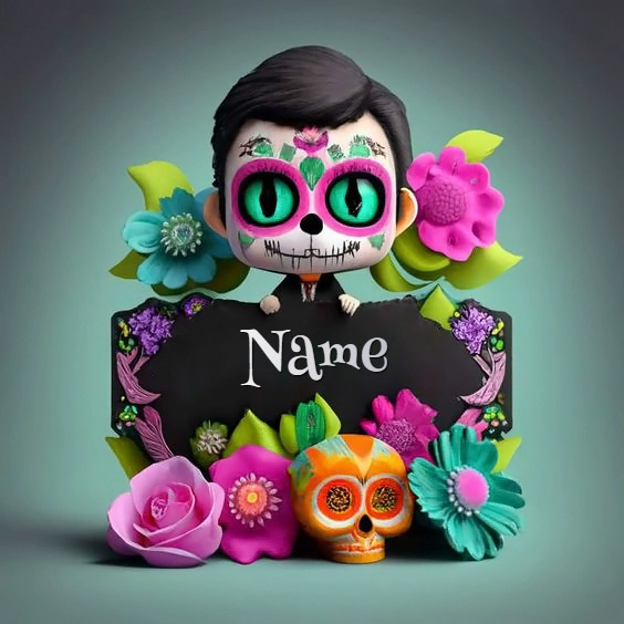 Personaliza imágenes del Día de Muertos con tu nombre y estilo único