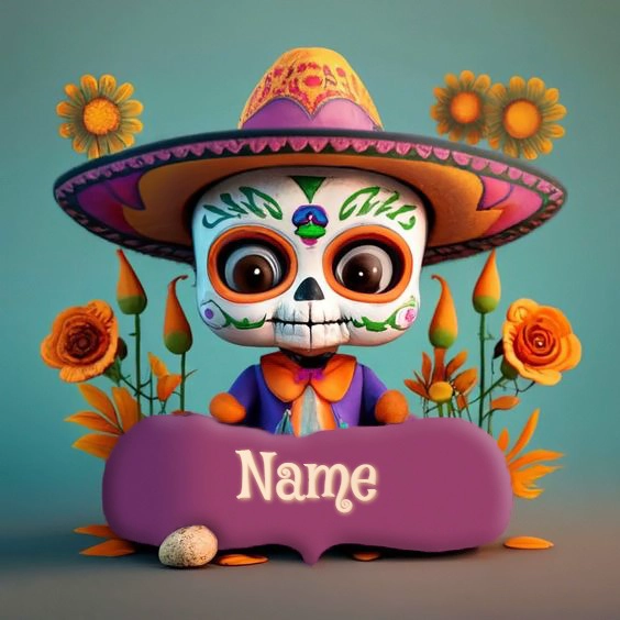 Personaliza tu Catrina: Añade tu Nombre a esta Colorida Imagen