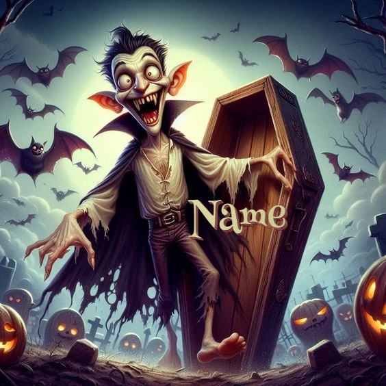 Personaliza tu imagen de vampiro cómico para Halloween