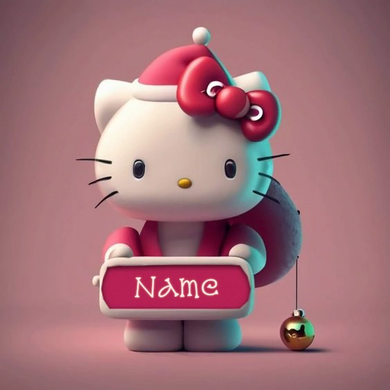 Plantilla personalizable de Hello Kitty: diseño festivo en rosa y blanco