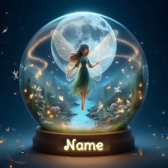 Personaliza una imagen mágica con hada en esfera de cristal