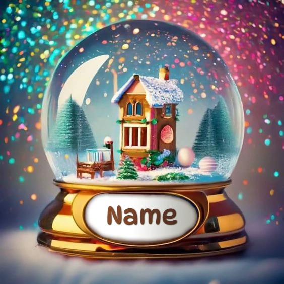 Personaliza tus saludos navideños con este diseño de bola de nieve