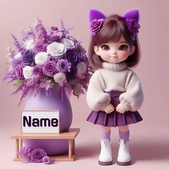 Personaliza con encanto: imagen de niña de dibujos en tonos suaves