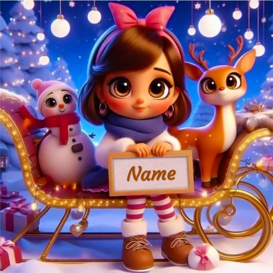 Plantilla personalizable de muñeca invernal para imágenes únicas