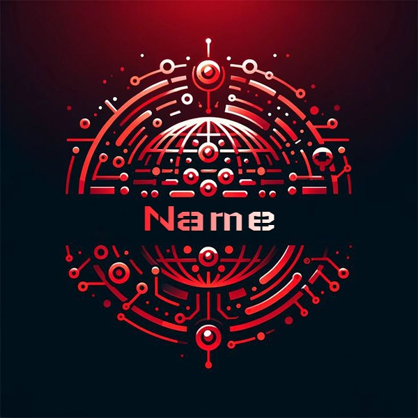 Personaliza tu nombre con diseño futurista rojo y negro