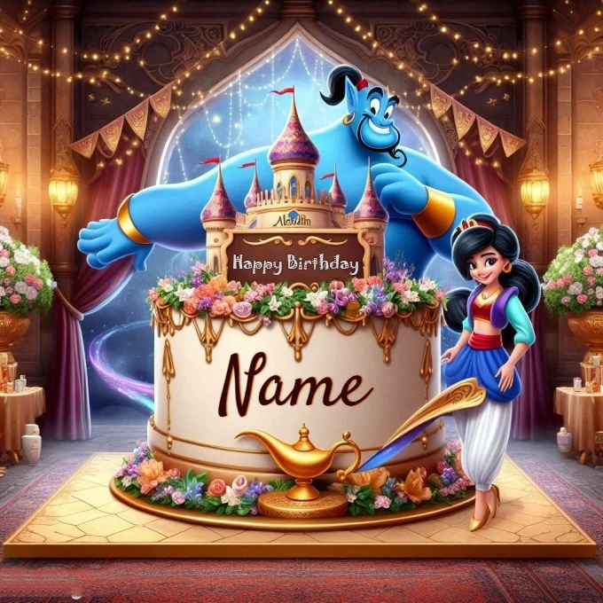 Personaliza tu fiesta mágica al estilo de Aladdín con nuestra imagen