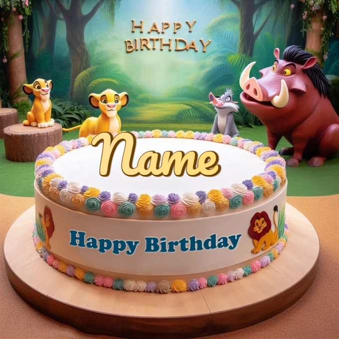 Personaliza tu pastel inspirado en El Rey León con tu nombre