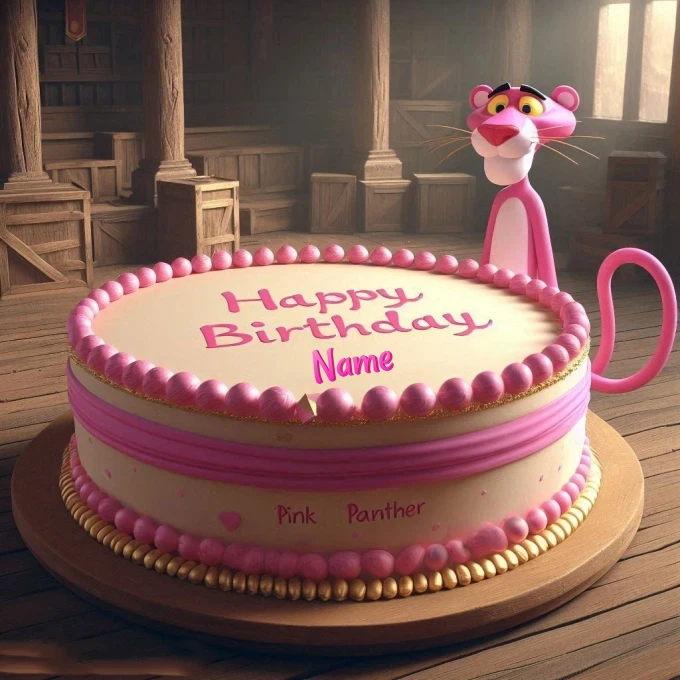 Personaliza tu pastel de cumpleaños con la Pantera Rosa
