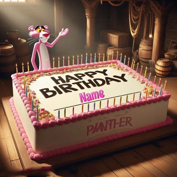 Personaliza tu pastel de cumpleaños con la Pantera Rosa