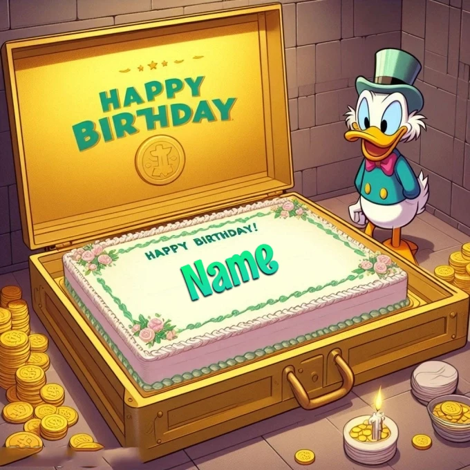 Personaliza tu pastel de cumpleaños con Tío Rico y tu nombre