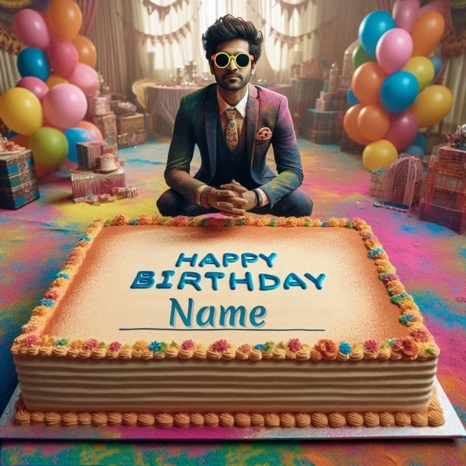 Personaliza tu imagen de cumpleaños con tu nombre en el pastel