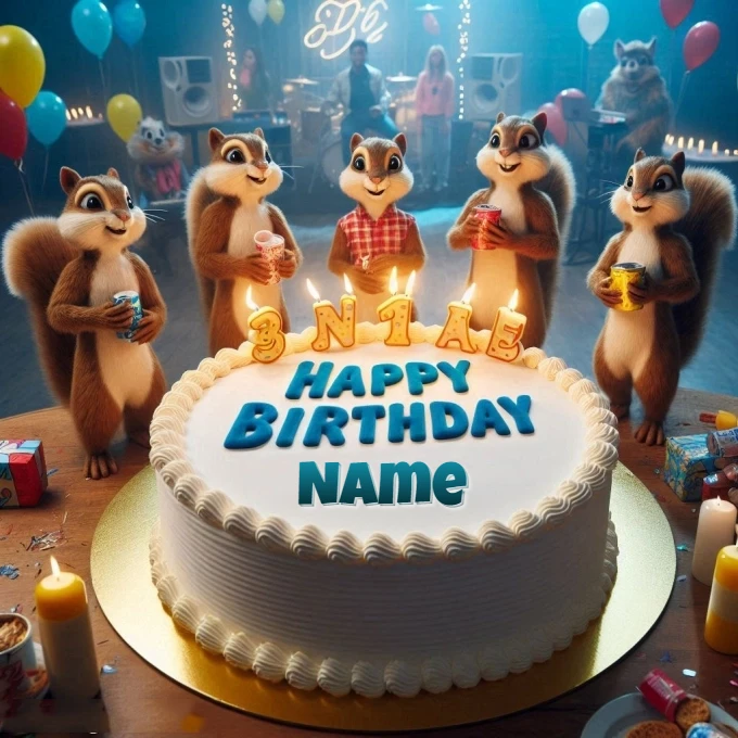 Personaliza tu fiesta de cumpleaños con ardillas animadas