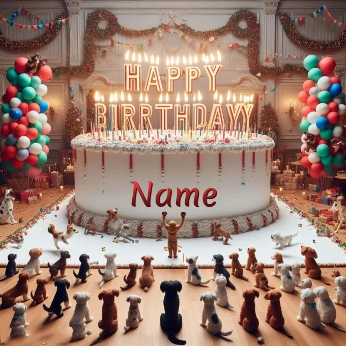 Personaliza una escena de cumpleaños para amantes de los perros