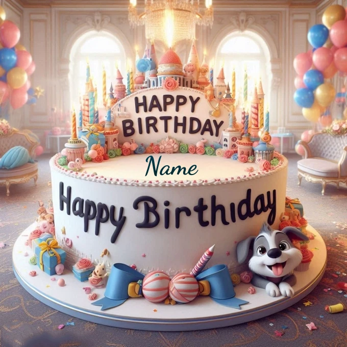 Personaliza tu pastel de cumpleaños de castillo con tu nombre