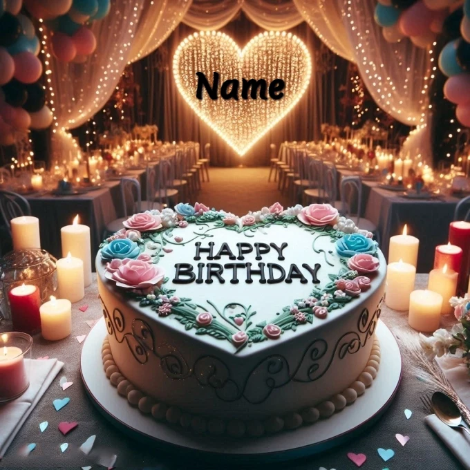 Personaliza tu pastel de cumpleaños con tu nombre en elegante diseño