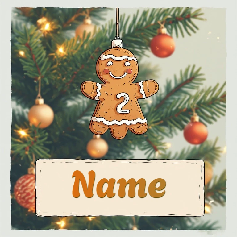 Personaliza tu adorno de jengibre para felicitaciones navideñas