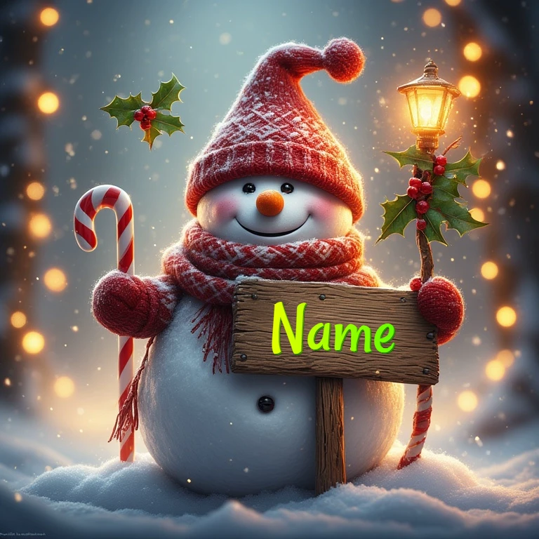 Personaliza tu saludo de Año Nuevo con un muñeco de nieve mágico