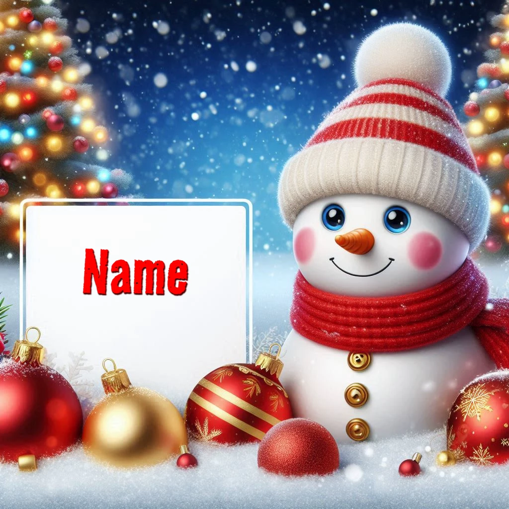 Personaliza tu imagen de muñeco de nieve festivo para Año Nuevo