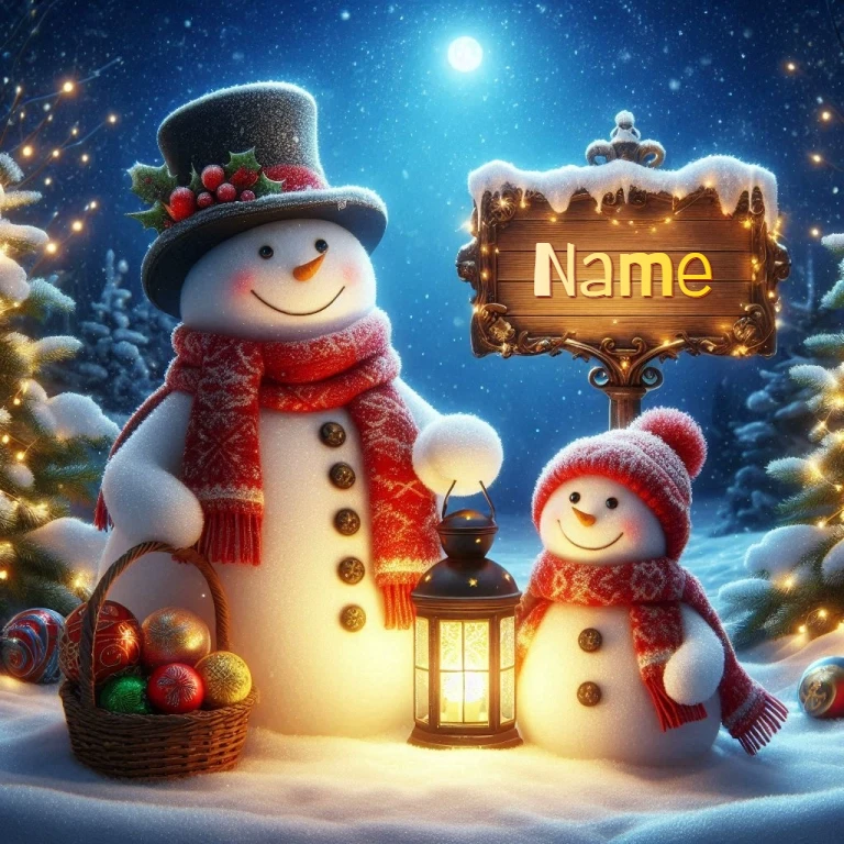 Personaliza tu noche mágica con alegres muñecos de nieve