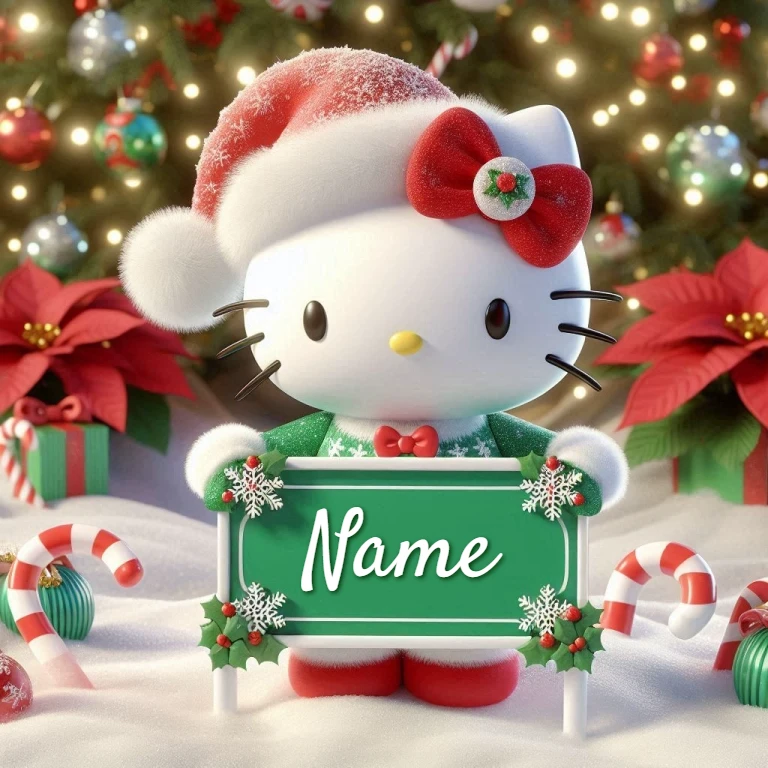 Personaliza tu imagen de Hello Kitty festiva para celebrar el Año Nuevo