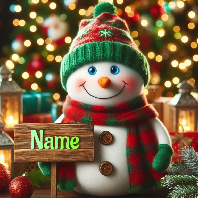 Personaliza la imagen del muñeco de nieve más tierno