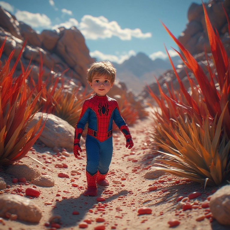 Transforma tu rostro en un héroe en un paisaje de ensueño