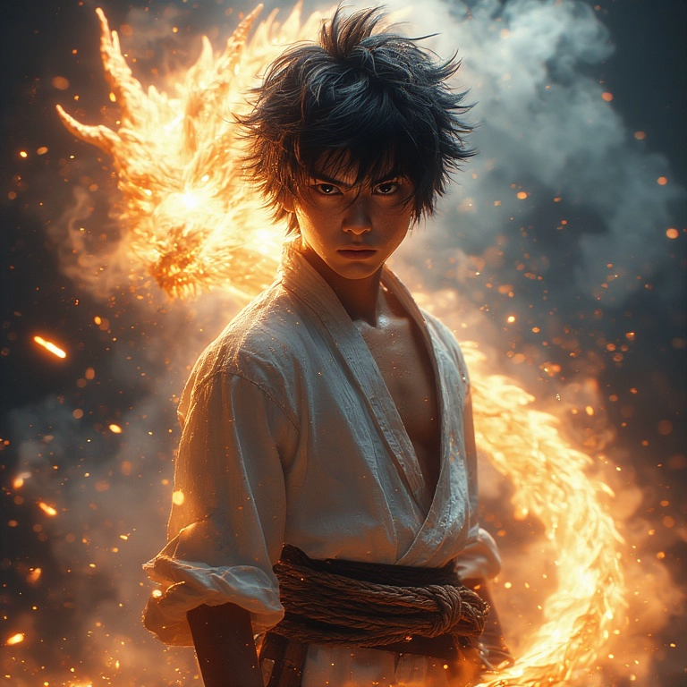 Transfórmate en un guerrero con un dragón etéreo a tu lado