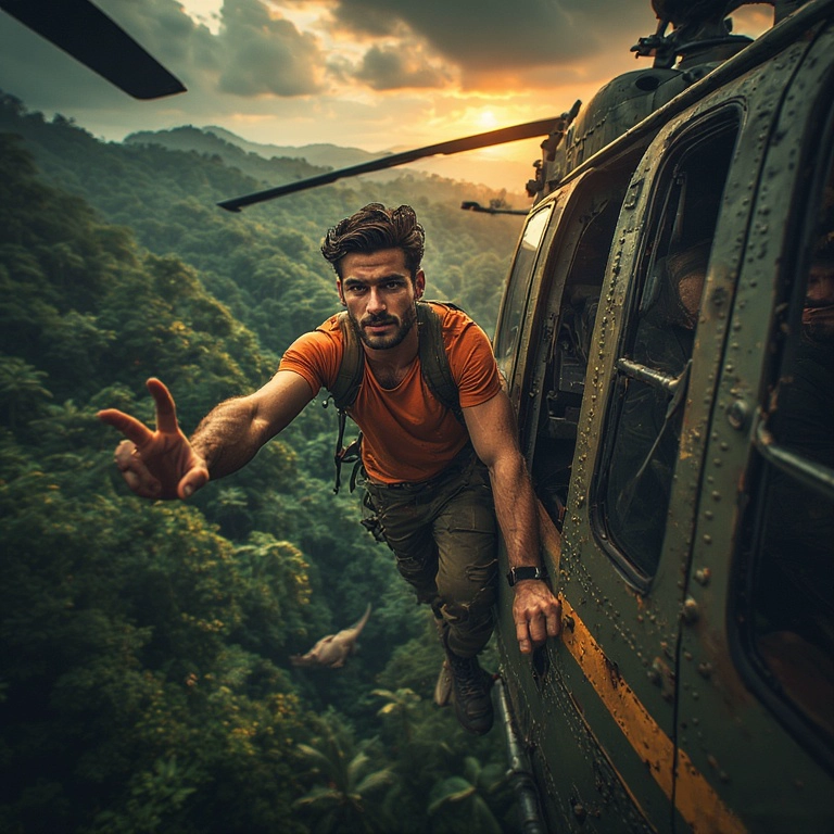 Vive la aventura en helicóptero con tu rostro