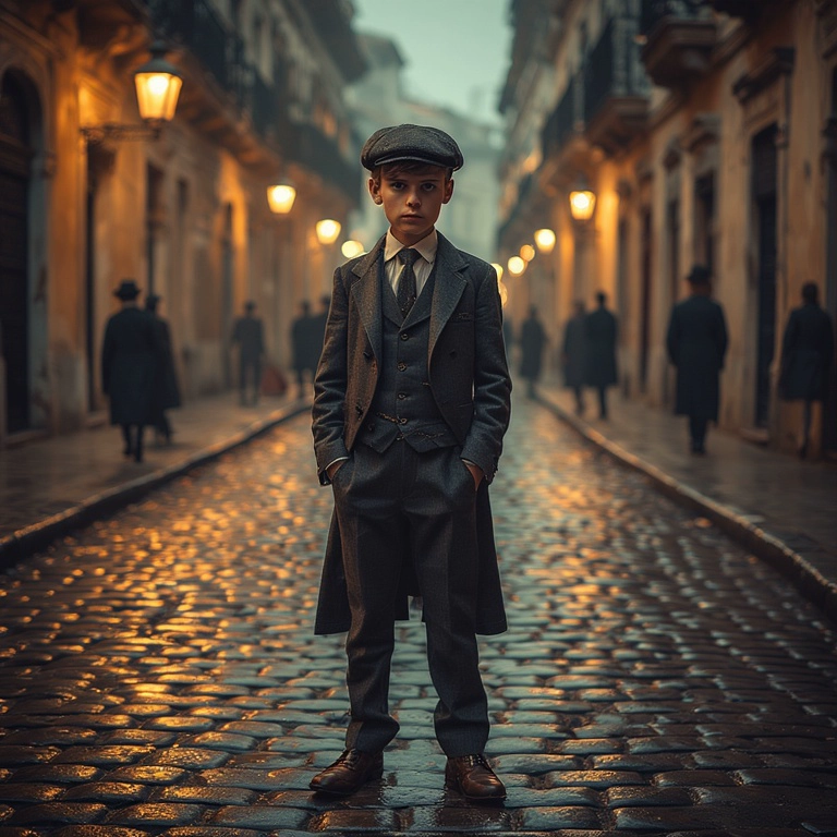 Transforma tu rostro en un chico vintage bajo luces de ensueño