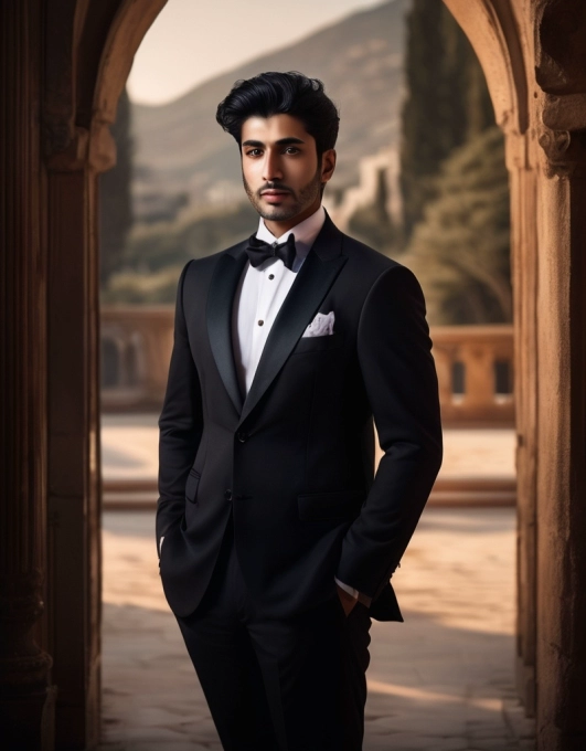 Convierte tu rostro en el novio perfecto con un elegante esmoquin