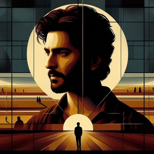 Transforma tu rostro en arte geométrico con colores cálidos únicos