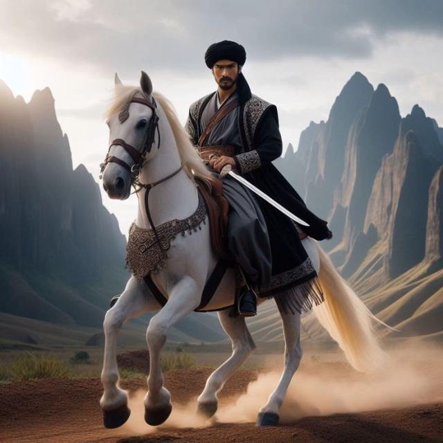 Transforma tu rostro en un valiente caballero árabe en la arena