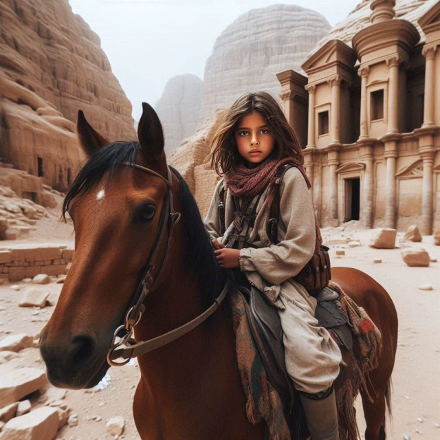 Transforma tu rostro con el encanto de una niña beduina en acción