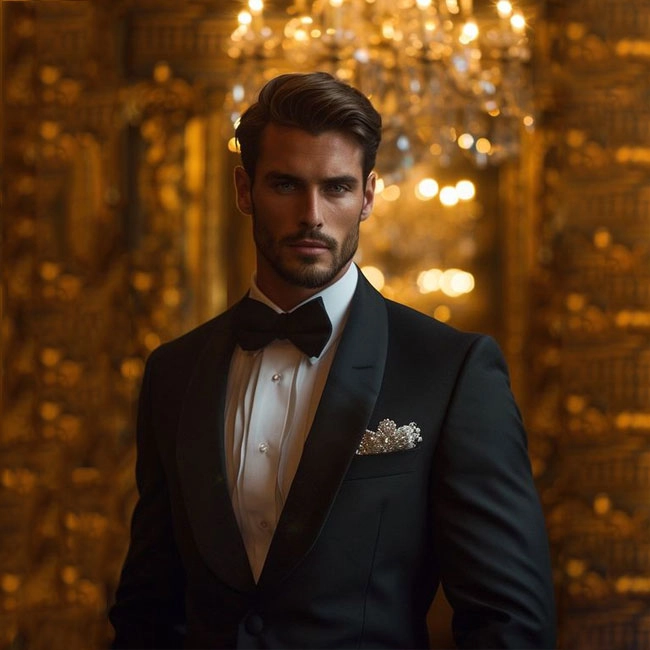 Cambia tu rostro por el de un joven elegante en una gala de lujo