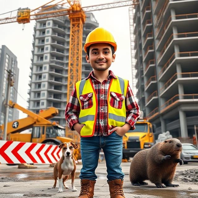 Conviértete en el héroe de la construcción con nuestro face-swap